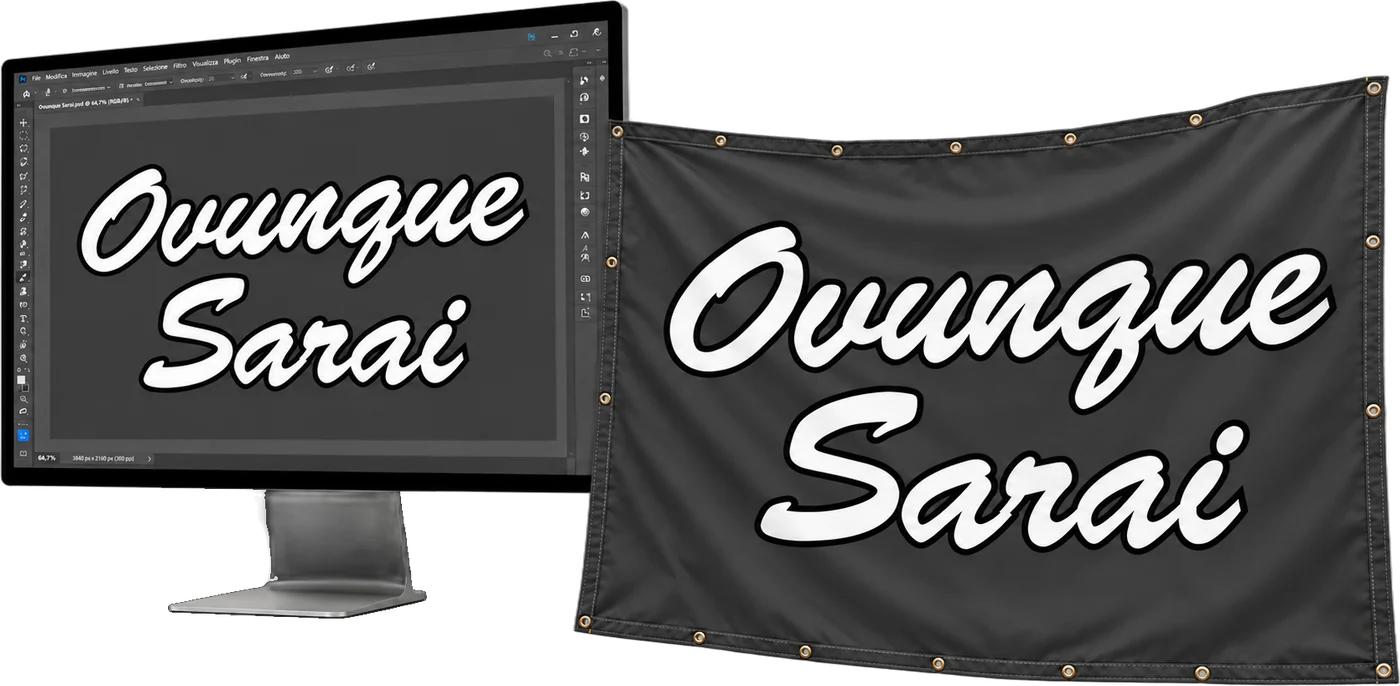 Dalla grafica Ovunque Sarai allo striscione realizzato